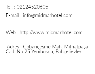 Midmar Hotel iletiim bilgileri